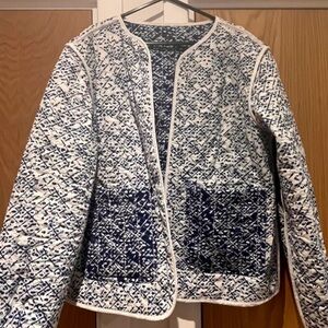 Per Una Blue and White Patterned Utility Jacket